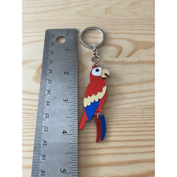 Parrot Shaped Keychain With Red & Blue Design - Picture 3 of 3